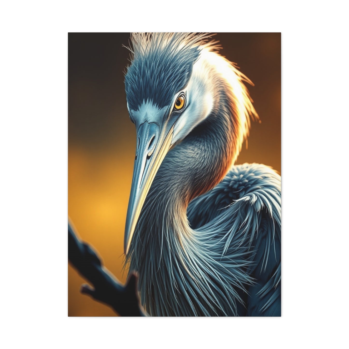 Ethereal Heron Masterpiece wall art & canvas print