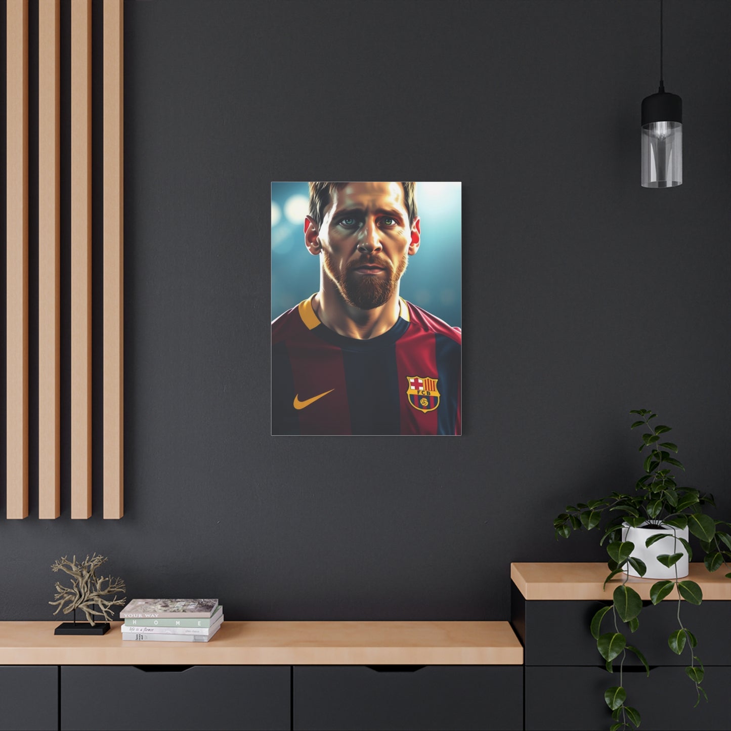 Messi: The Illustrated Icon Canvas Wall Art & Canvas Print