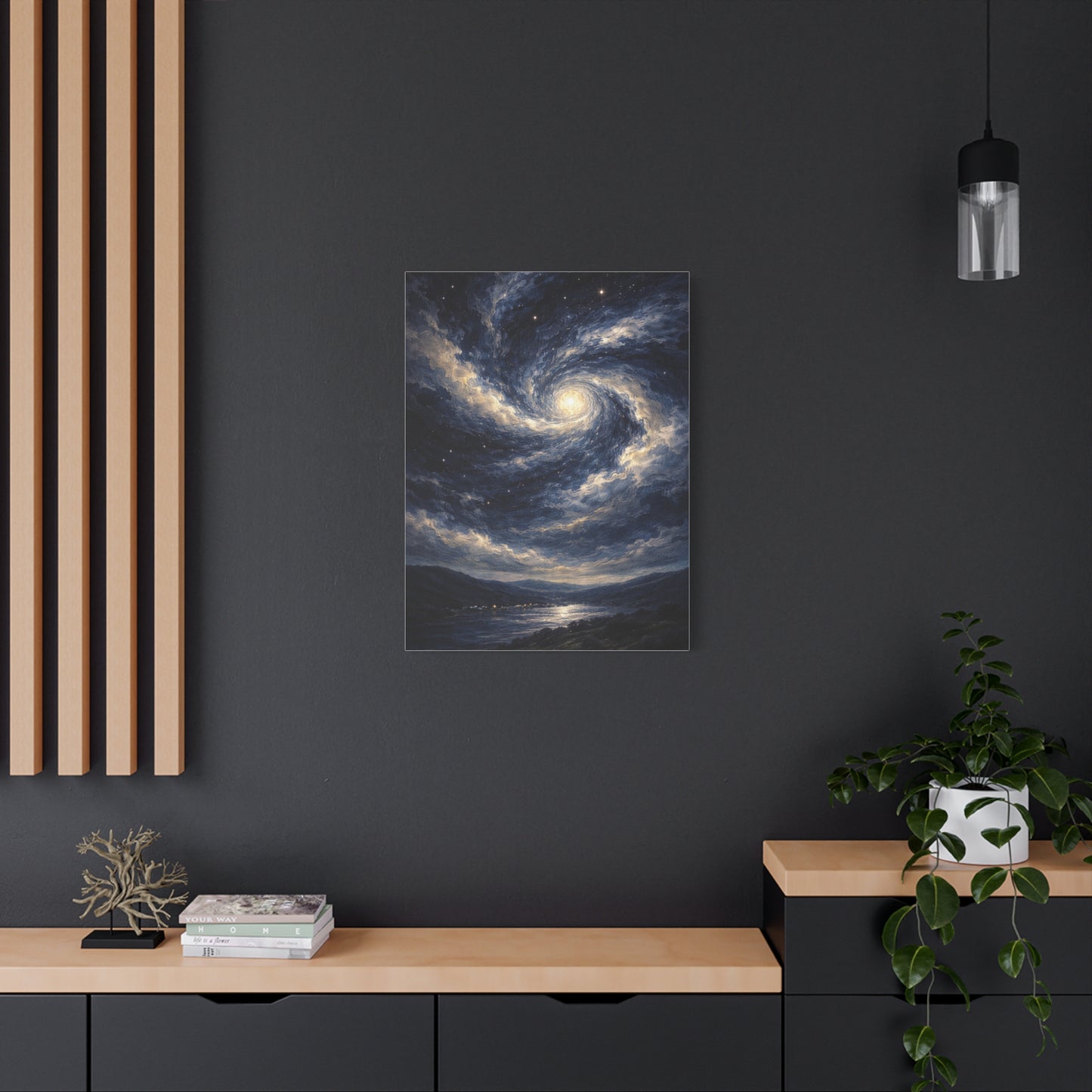 Cosmic Spiral Night Sky Wall Art & Canvas Print