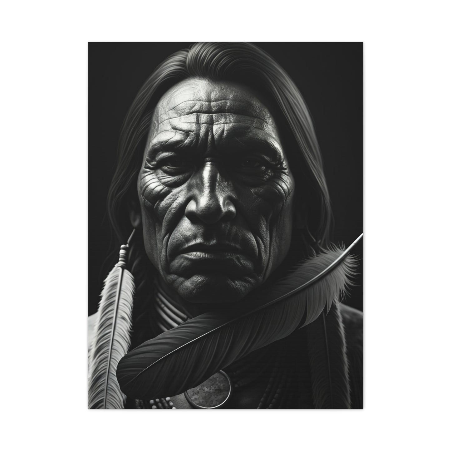 Weathered Resolve Black & White Portrait Wall Art & Canvas Prints