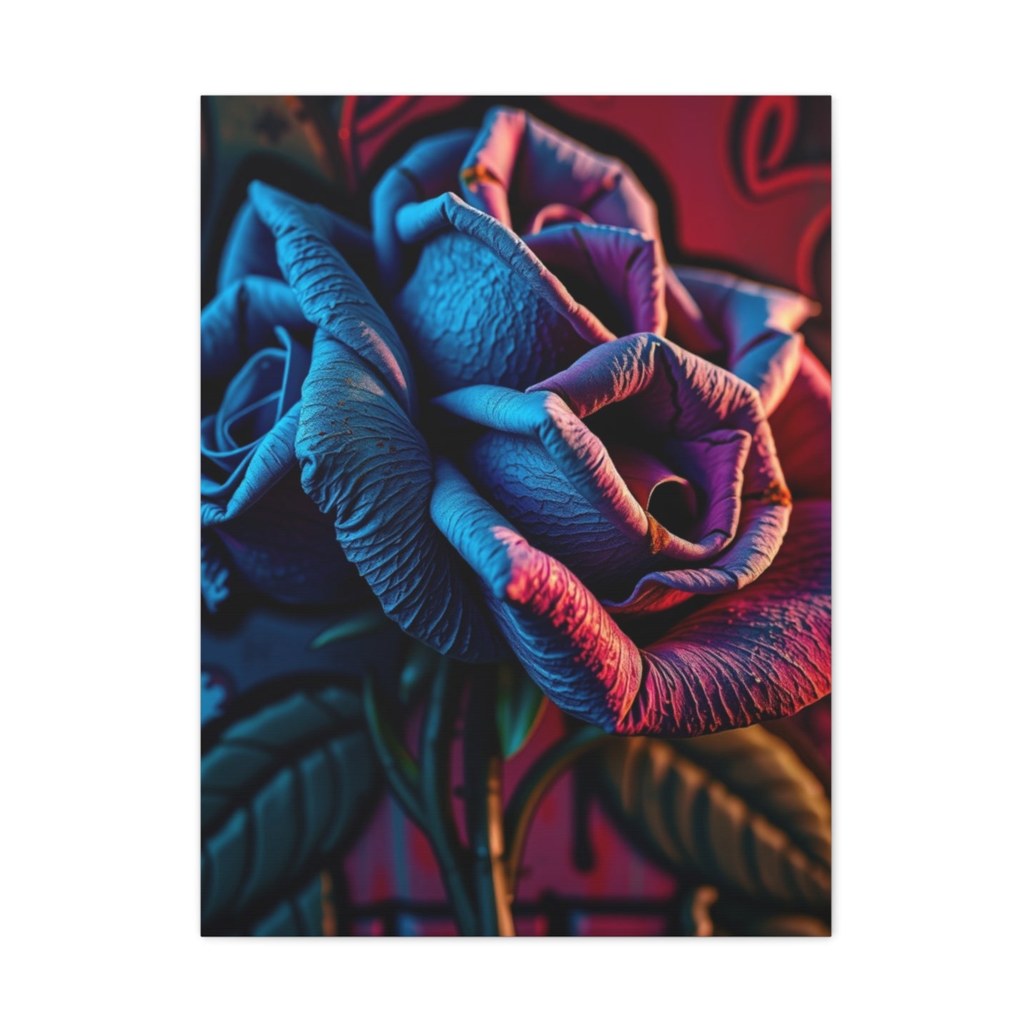 Noble Petals Graffiti Canvas Wall Art & Canvas Print