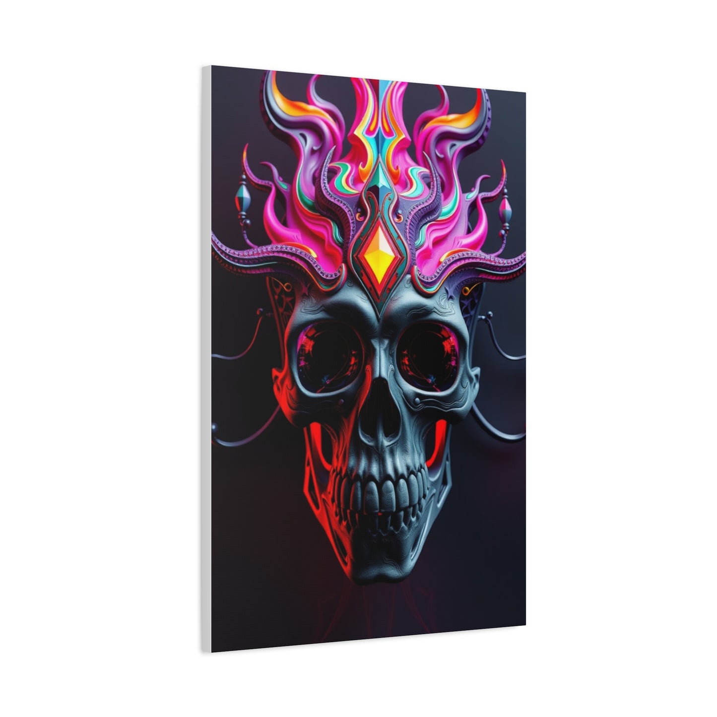 3D Trippy Skull Art By Ali Gulec Art Refined Canvas Wall Art & Canvas Print
