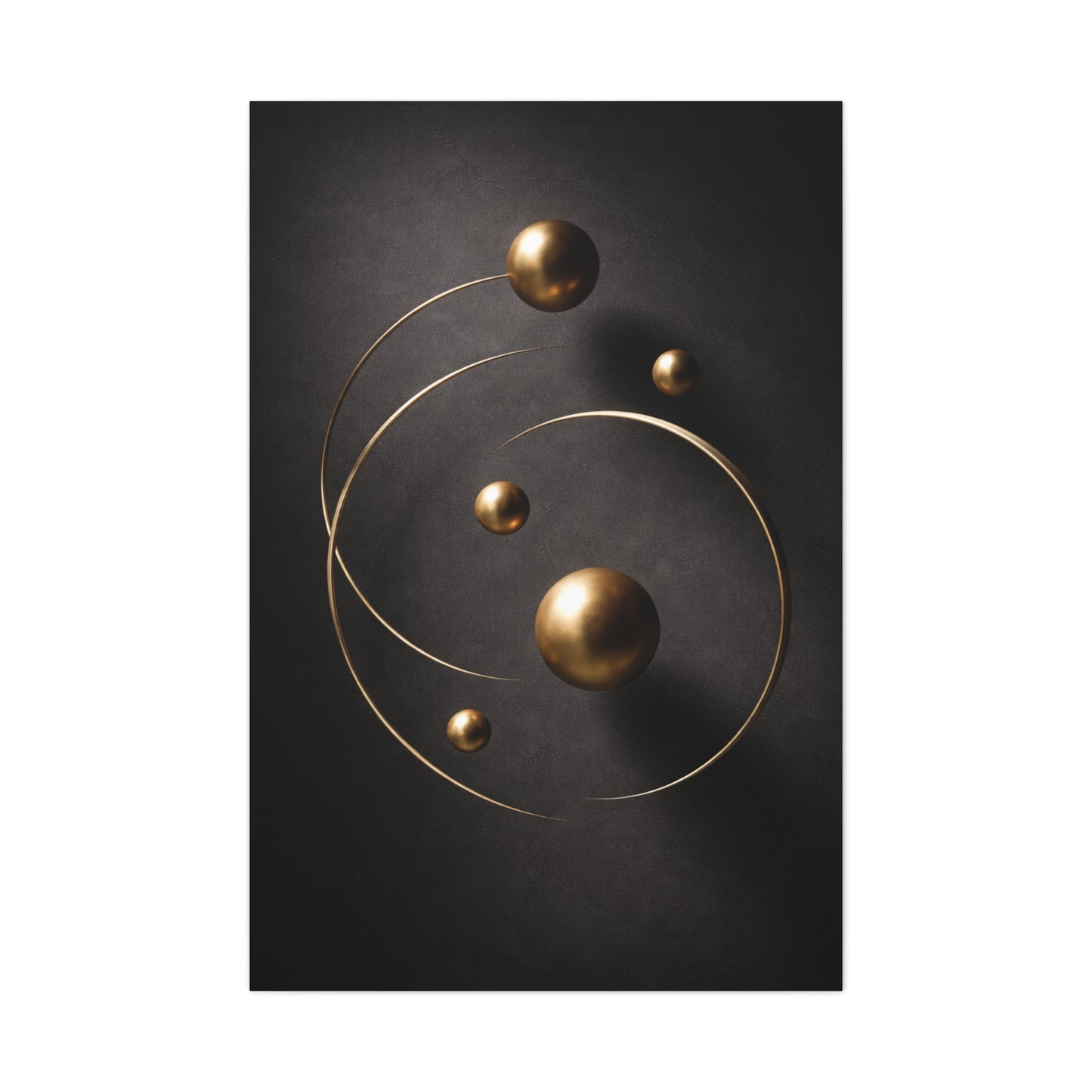 Floating Gold Sculptural Abstract Wall Art & Canvas Print