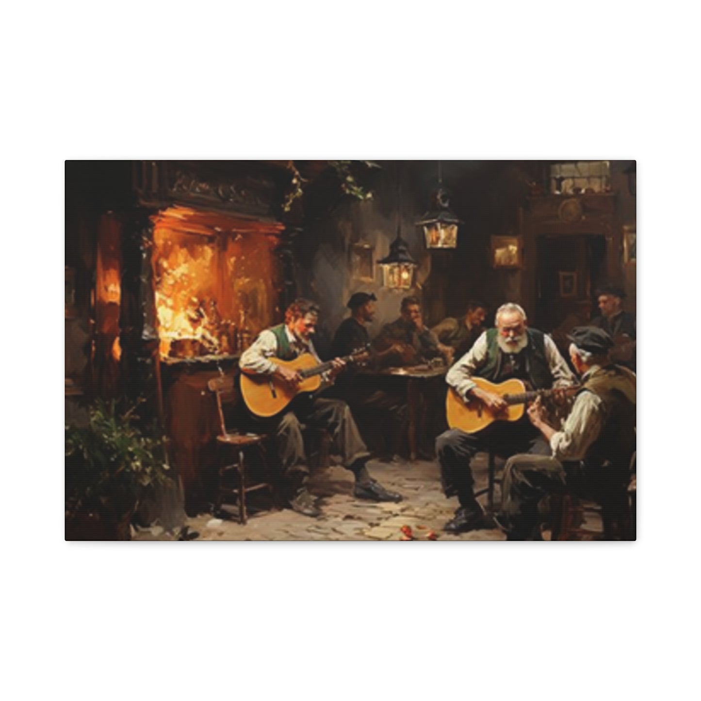 People At Pub & Bar Painting Wall Art & Canvas Prints