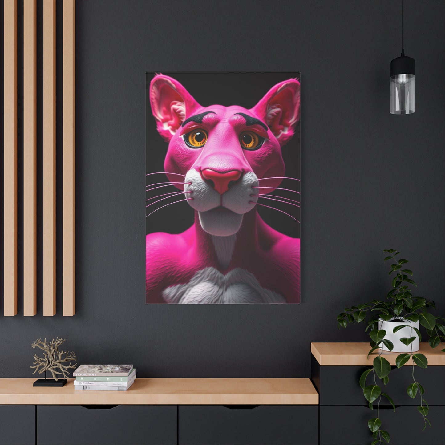 Blush Feline Masterpiece Wall Art & Canvas Print