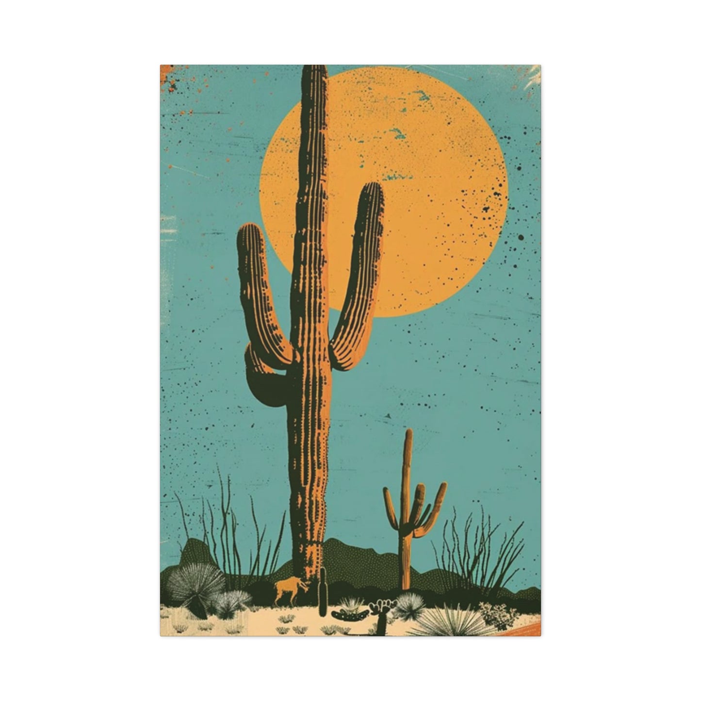 Large Cactus In Desert Wall Art & Canvas Prints