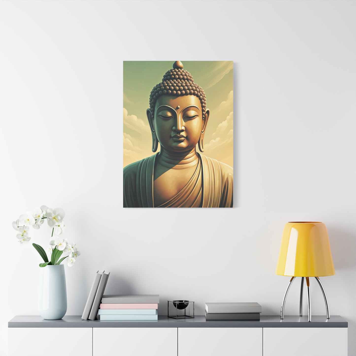 Peaceful Enlightenment Buddha Portrait Wall Art & Canvas Prints