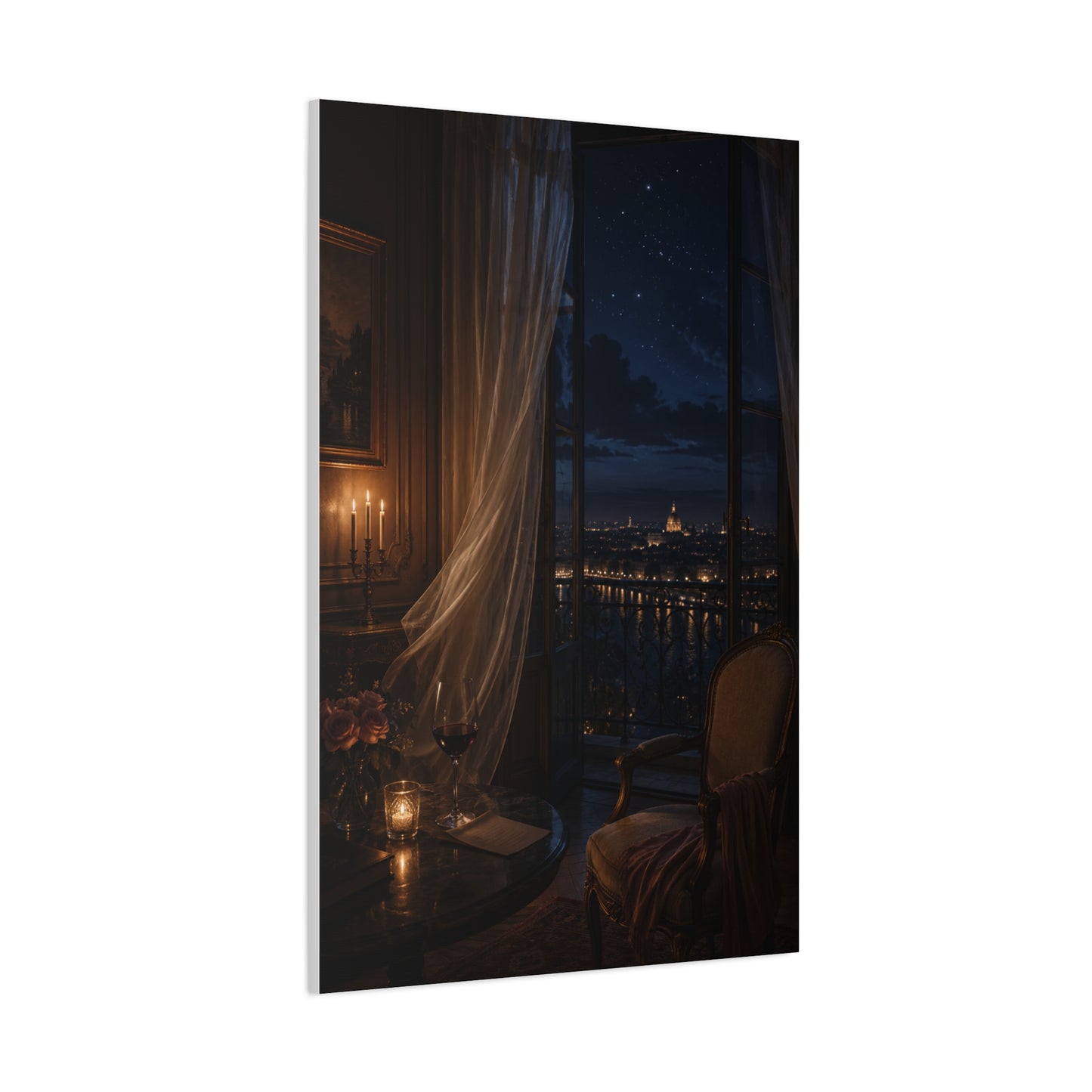 Candlelit Paris Night Romance Wall Art & Canvas Print