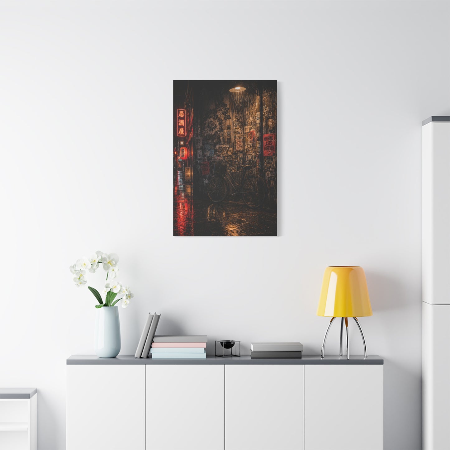 Neon Tokyo Alley Graffiti Street Wall Art & Canvas Print