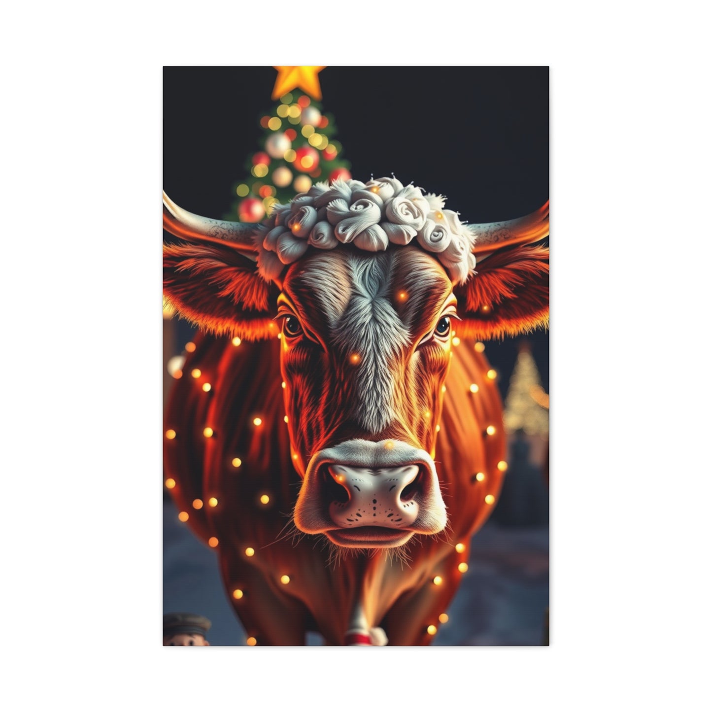 Supreme Christmas Cow Art Collection Wall Art & Canvas Print