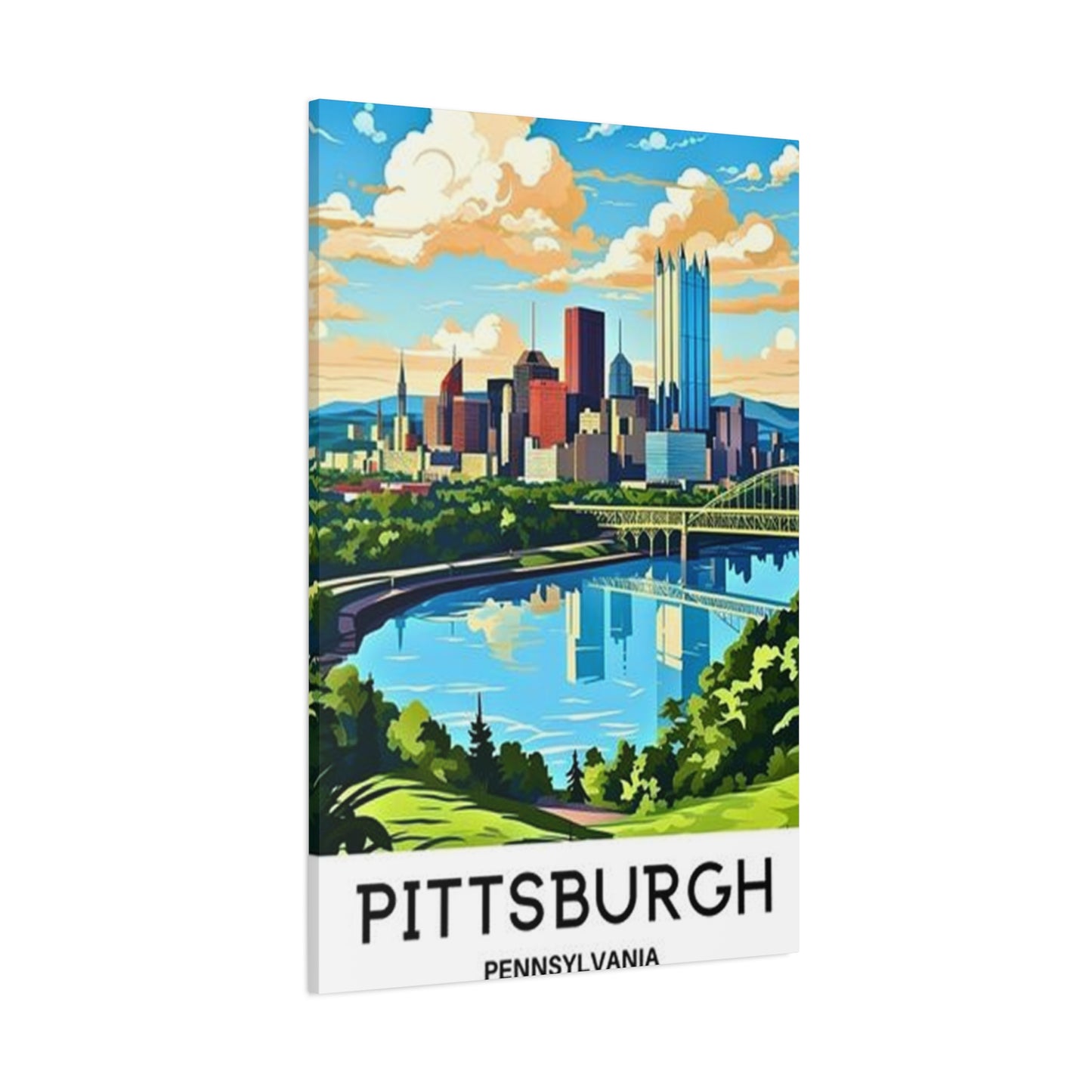 Sunny Sky Pittsburgh Poster Wall Art & Canvas Prints
