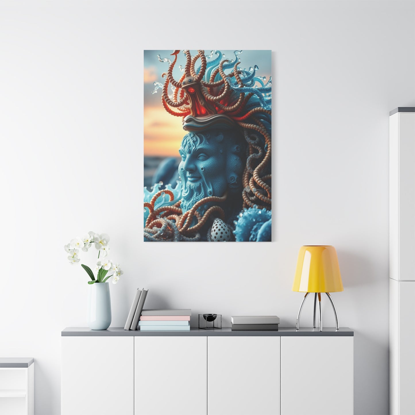 Aquatic Elegance Portrait Wall Art & Canvas Print