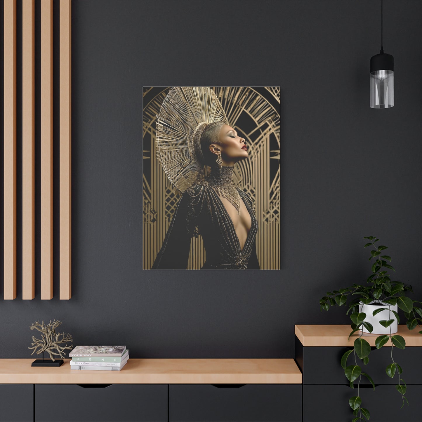 Art Deco Gold Muse Portrait Wall Art & Canvas Print