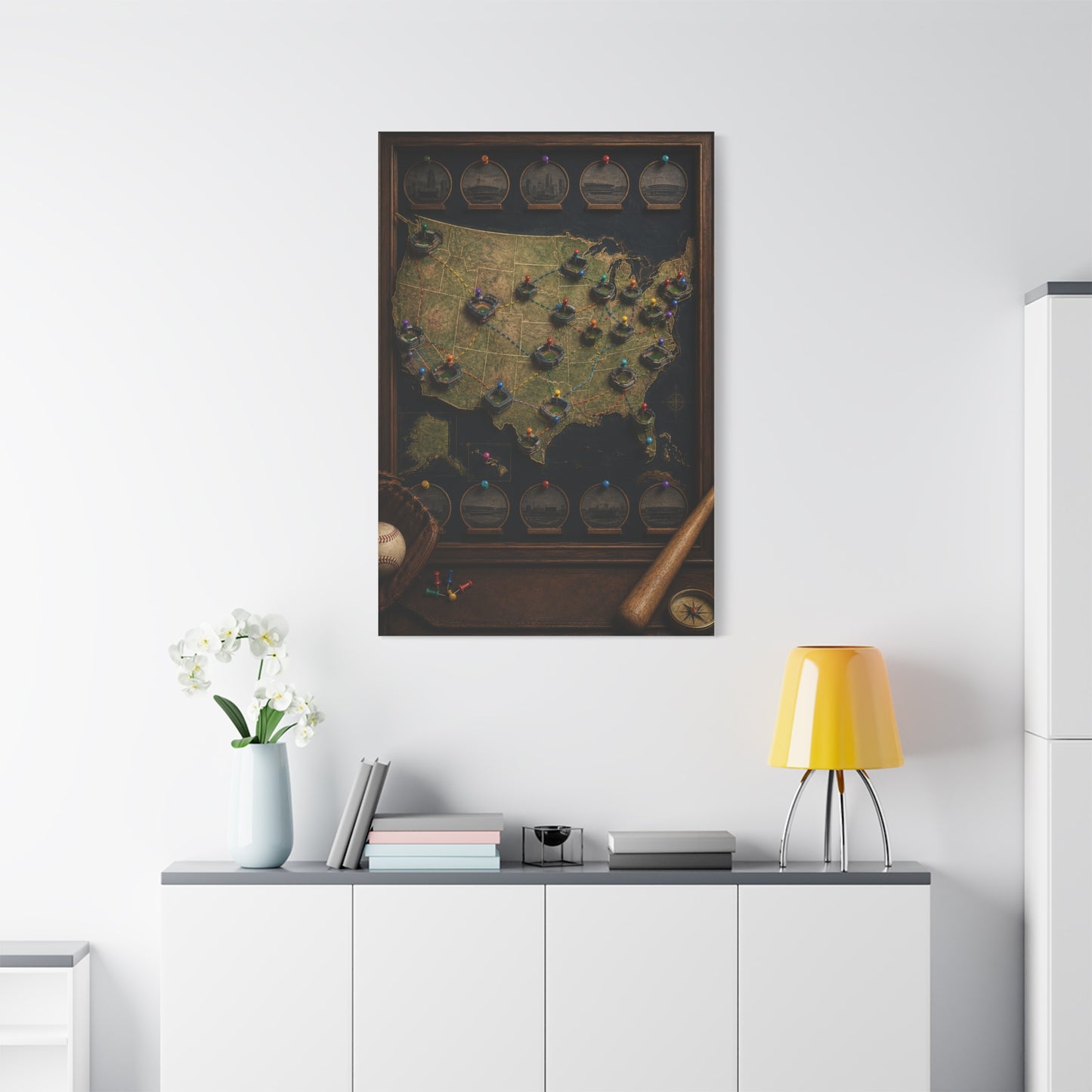 Interactive Stadium Tracker Map Sports Wall Art & Canvas Print