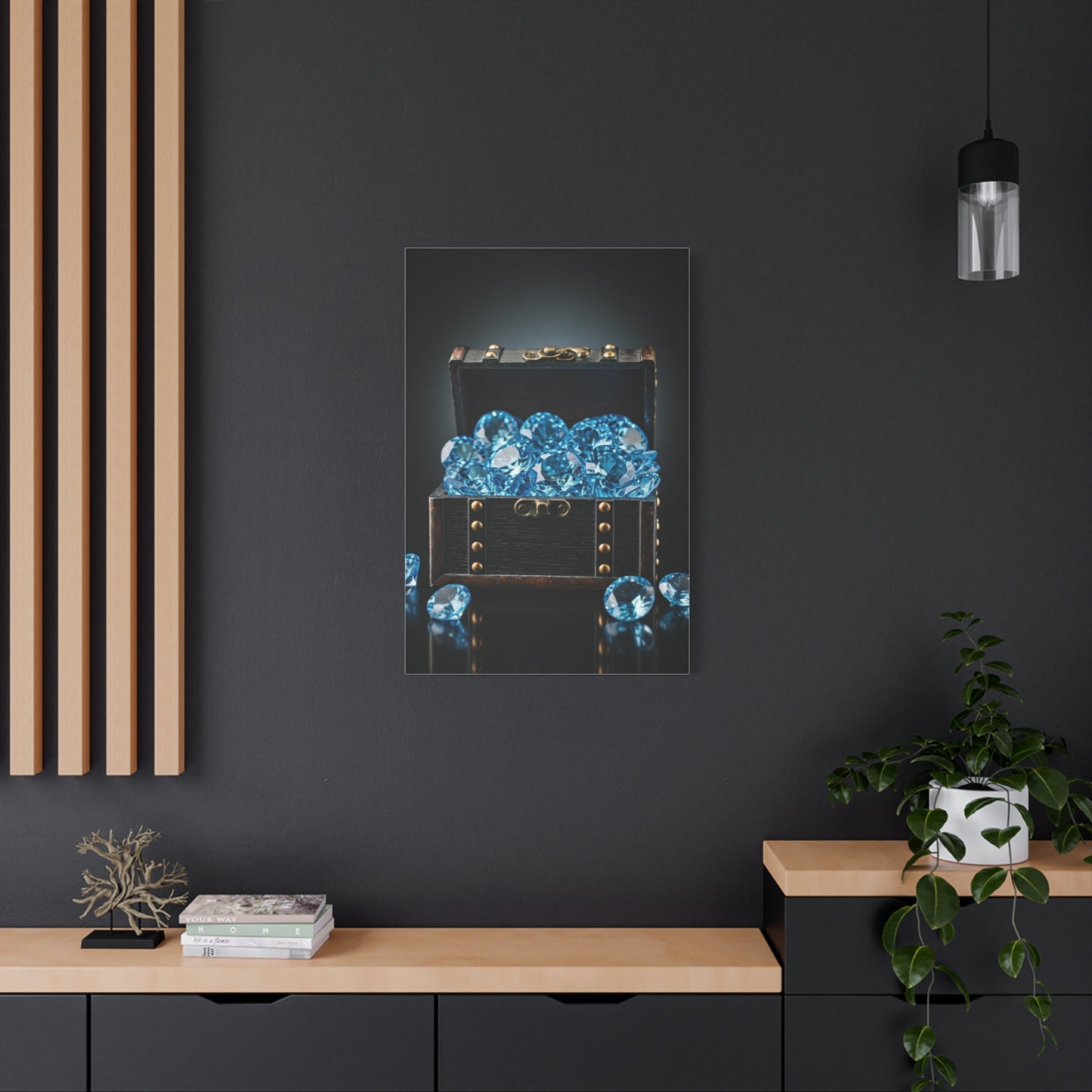 Blue Diamond Treasure Chest Wall Art & Canvas Prints