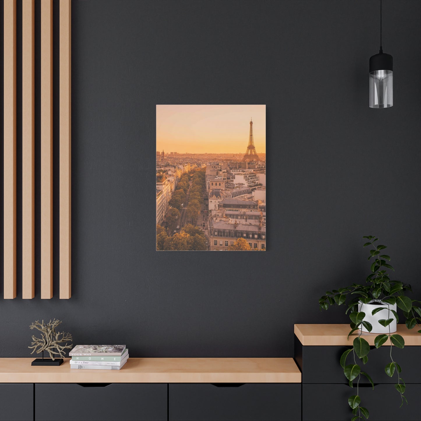 Paris Golden Sunset Skyline Wall Art & Canvas Print