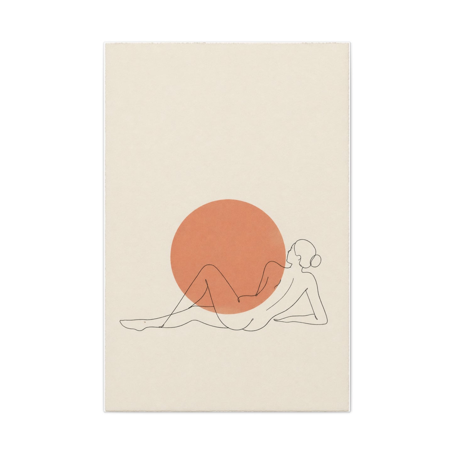 Reclining Line Figure Sun Composition Wall Art & Canvas Print