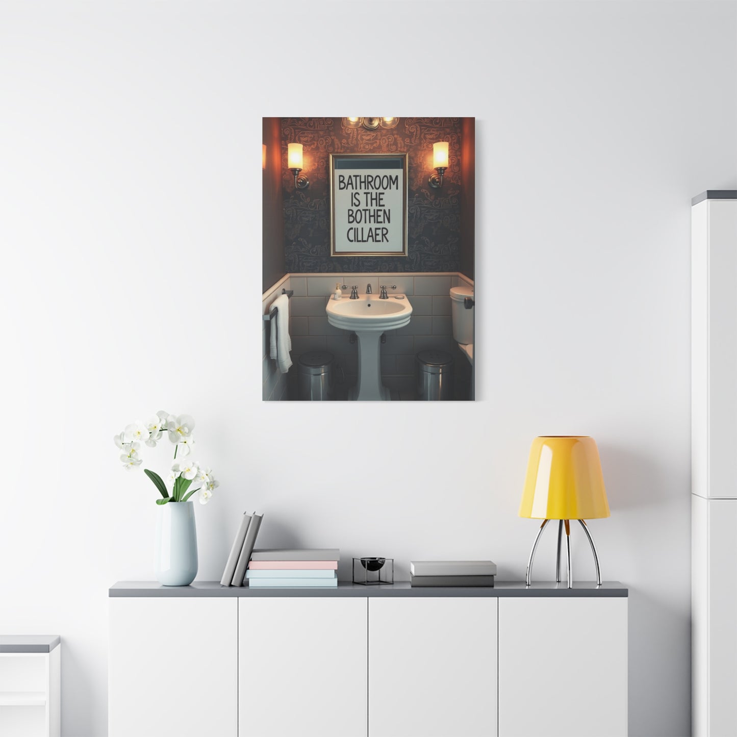 Elite Bathroom Humor Art Vision Wall Art & Canvas Print