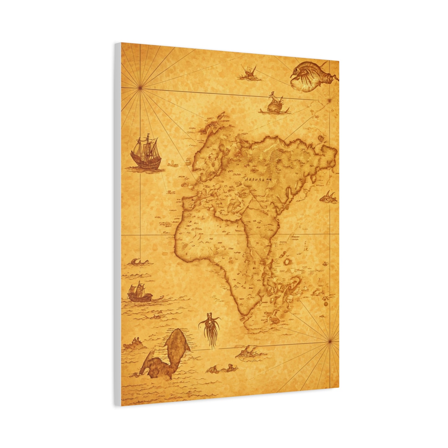 Sepia Explorer’s World Map Poster Wall Art & Canvas Prints