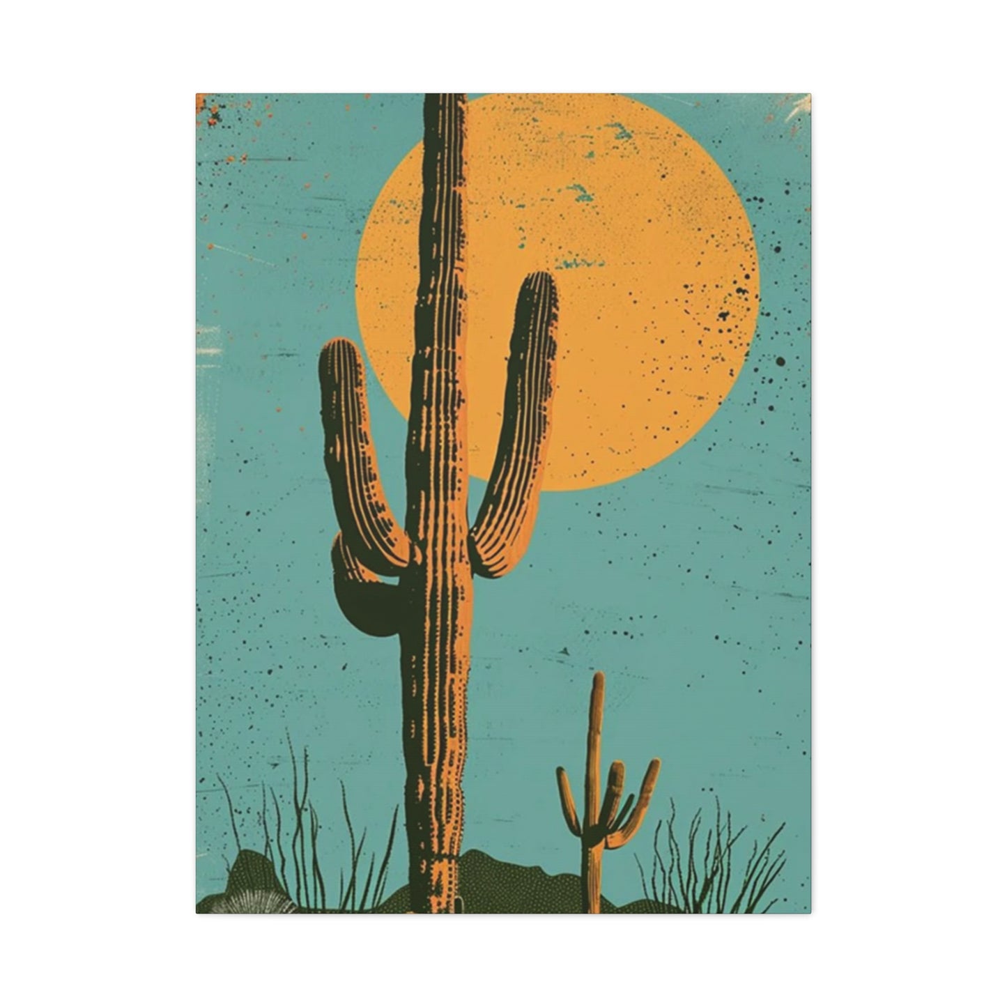 Large Cactus In Desert Wall Art & Canvas Prints