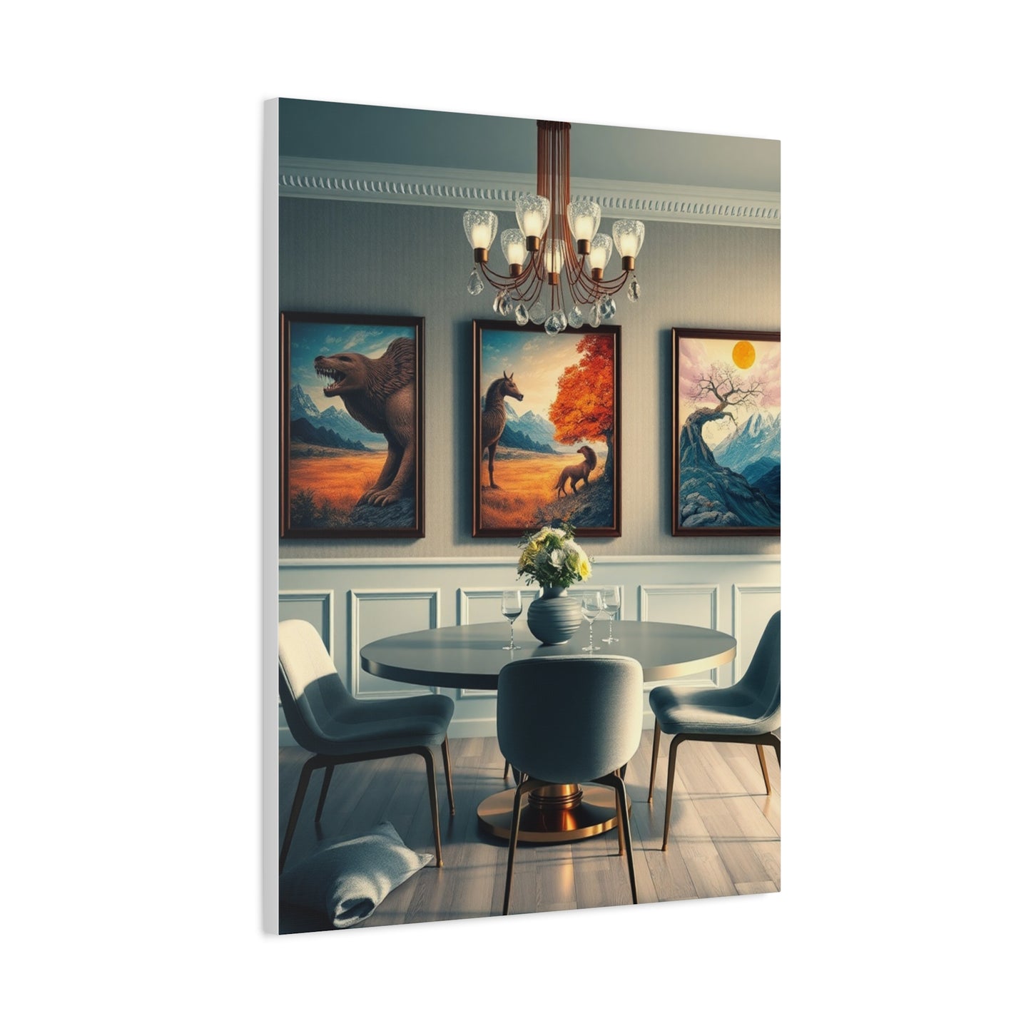 Sophisticated Dining Tableau Wall Art & Canvas Print