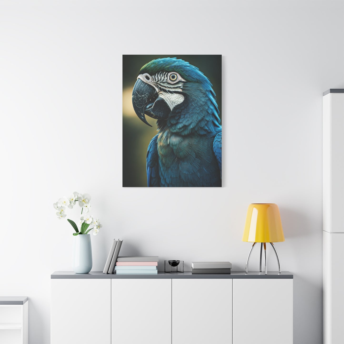 Regal Blue Macaw Portrait Wall Art & Canvas Prints