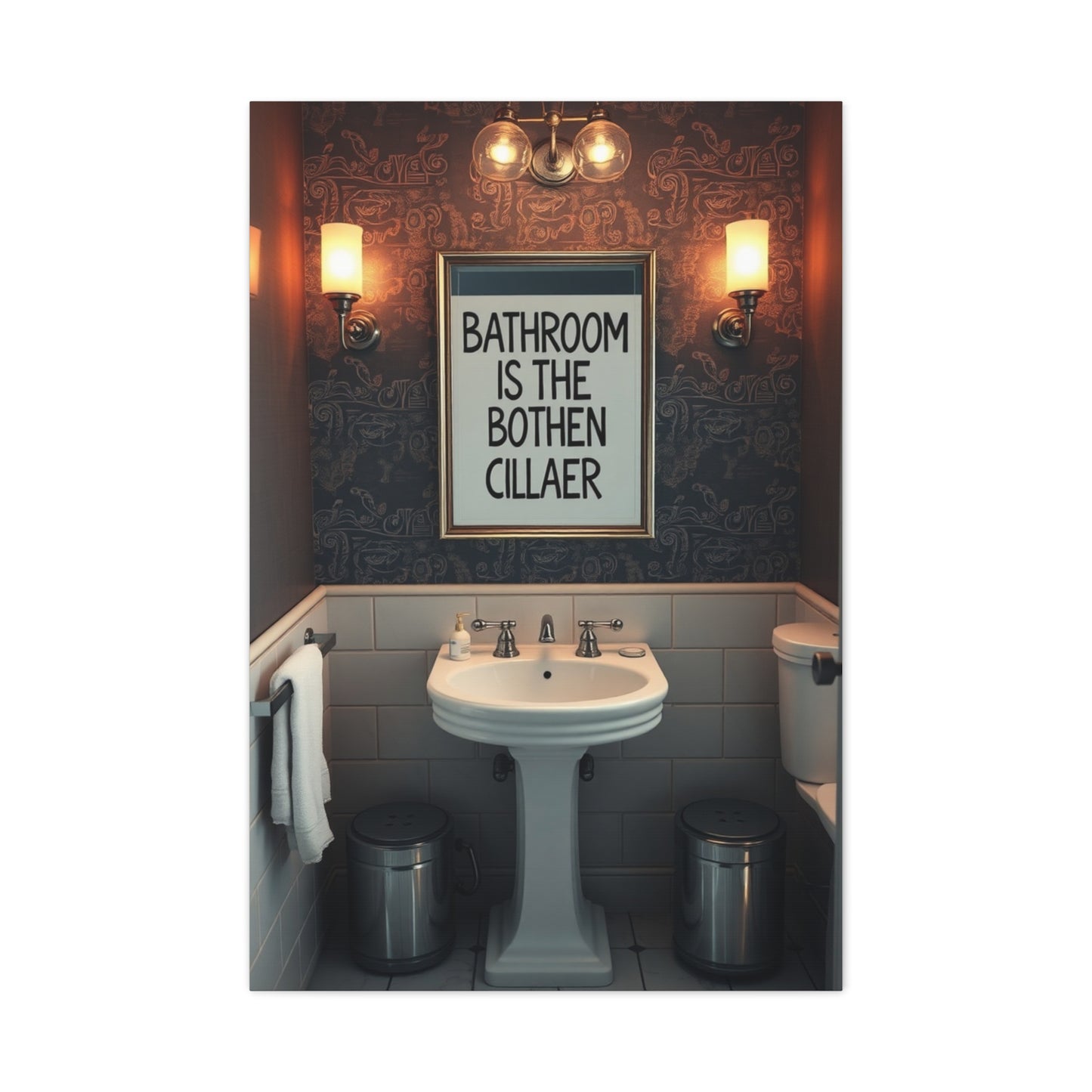 Elite Bathroom Humor Art Vision Wall Art & Canvas Print