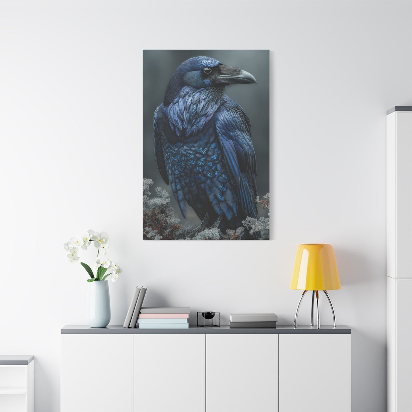 Enchanted Rune Raven Wall Art & Canvas Print