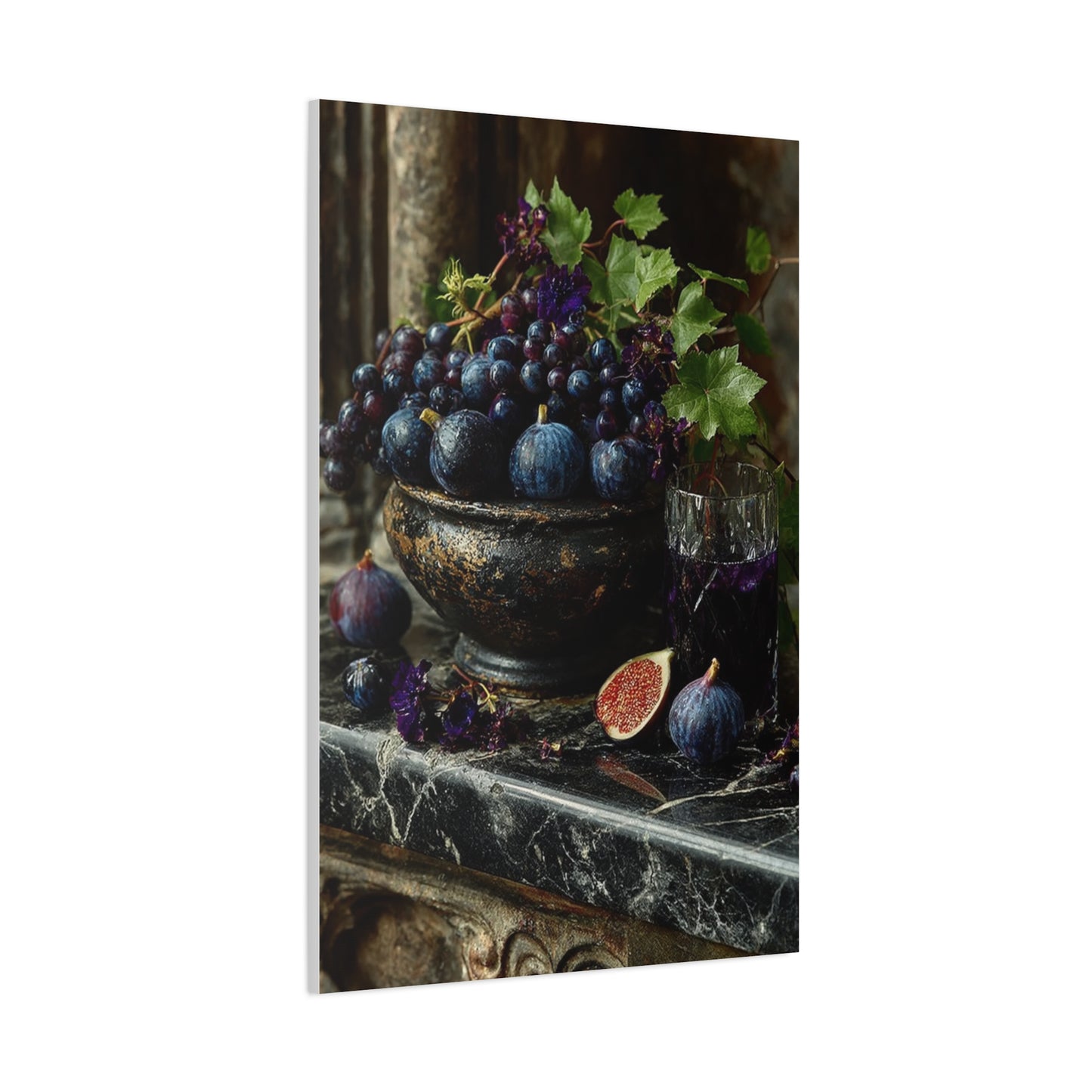 Fig & Wine Rustic Still Life Wall Art & Canvas Print