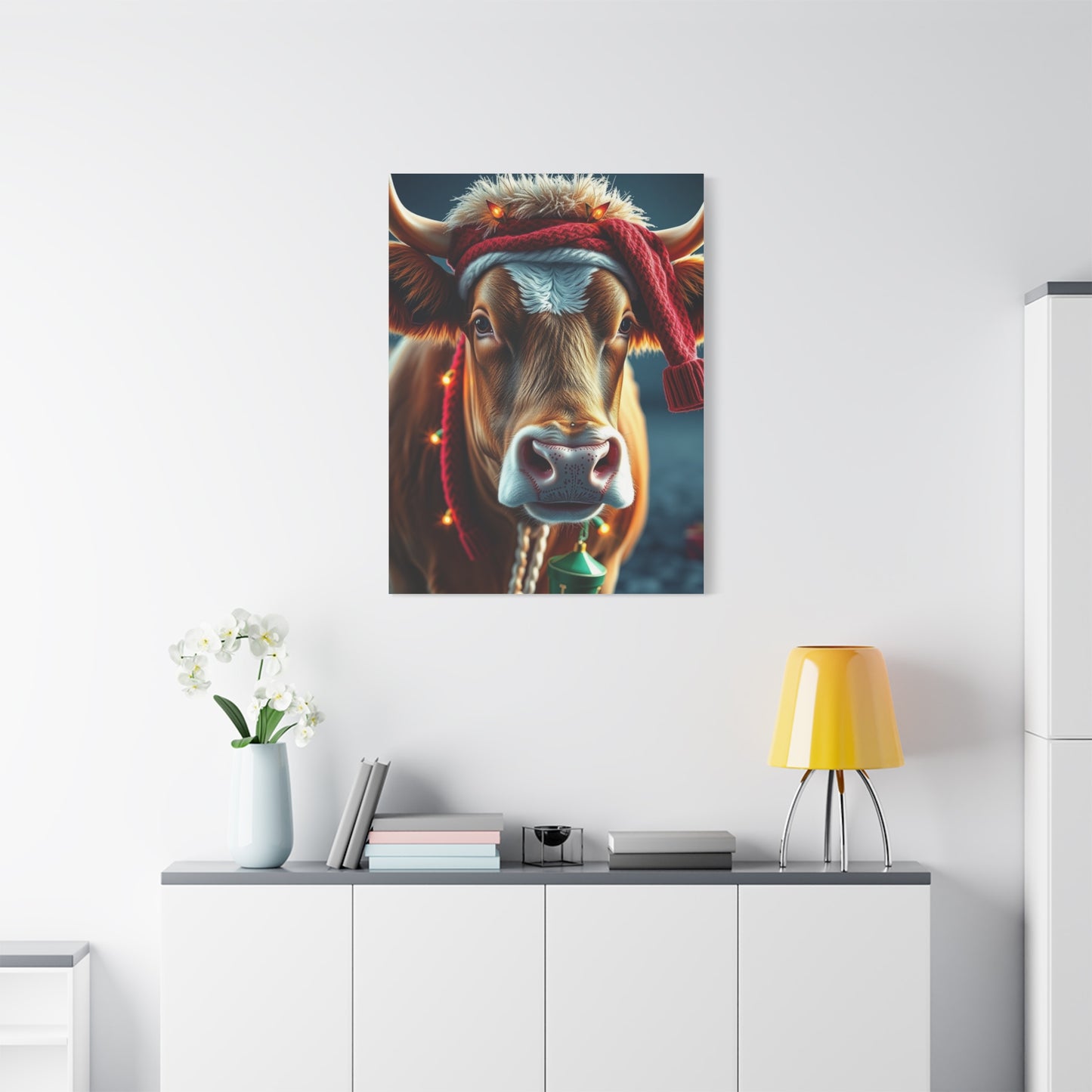 Christmas Cow Art Supreme Gallery Wall Art & Canvas Print