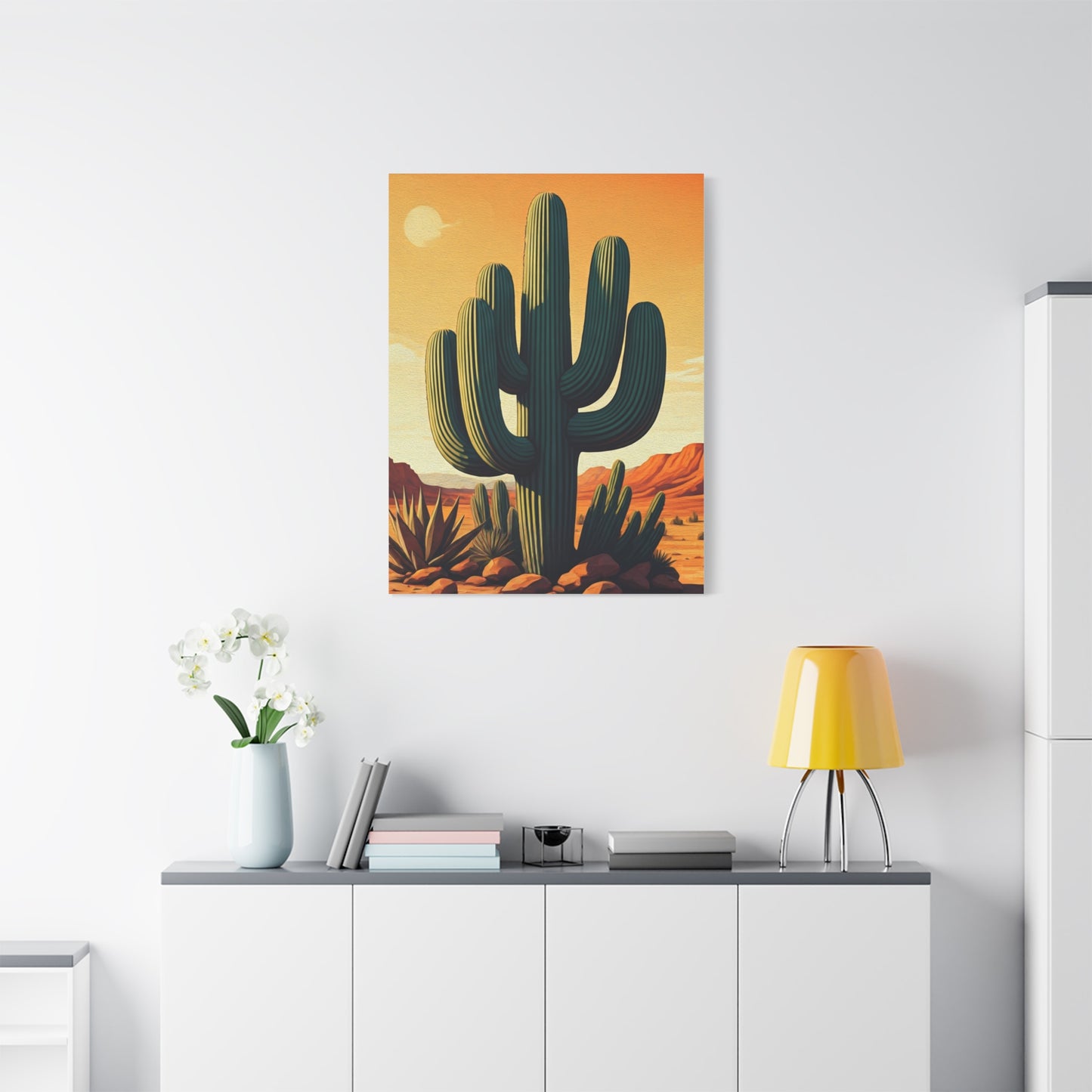 Sunlit Sonoran Saguaro Landscape Wall Art & Canvas Prints