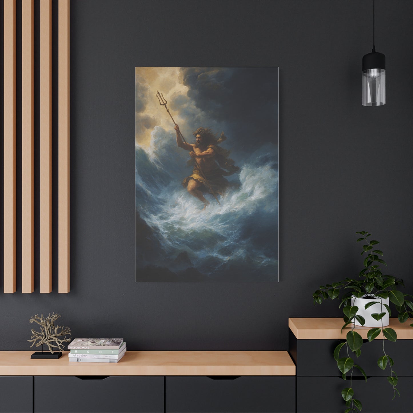 Poseidon God of the Sea Rising from the Storm Wall Art & Canvas Print