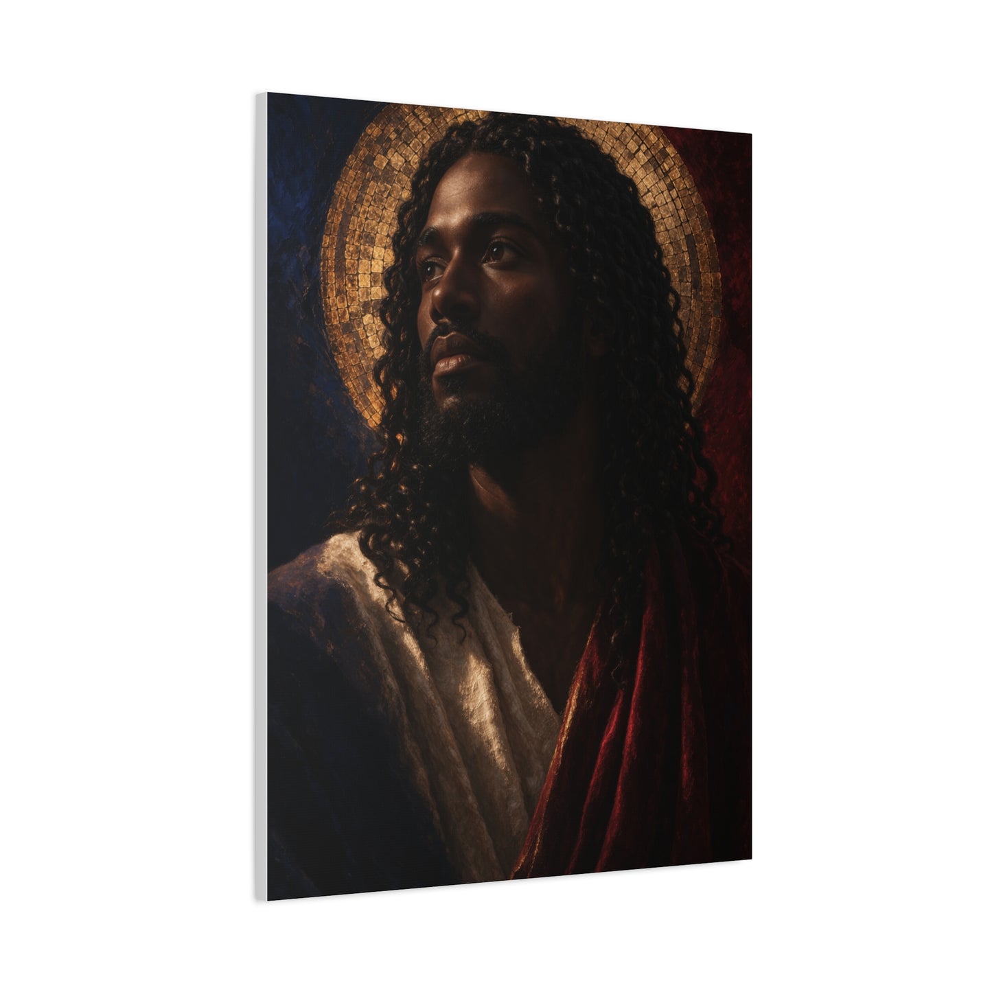 Christ with Golden Halo Contemporary Portrait Wall Art & Canvas Print