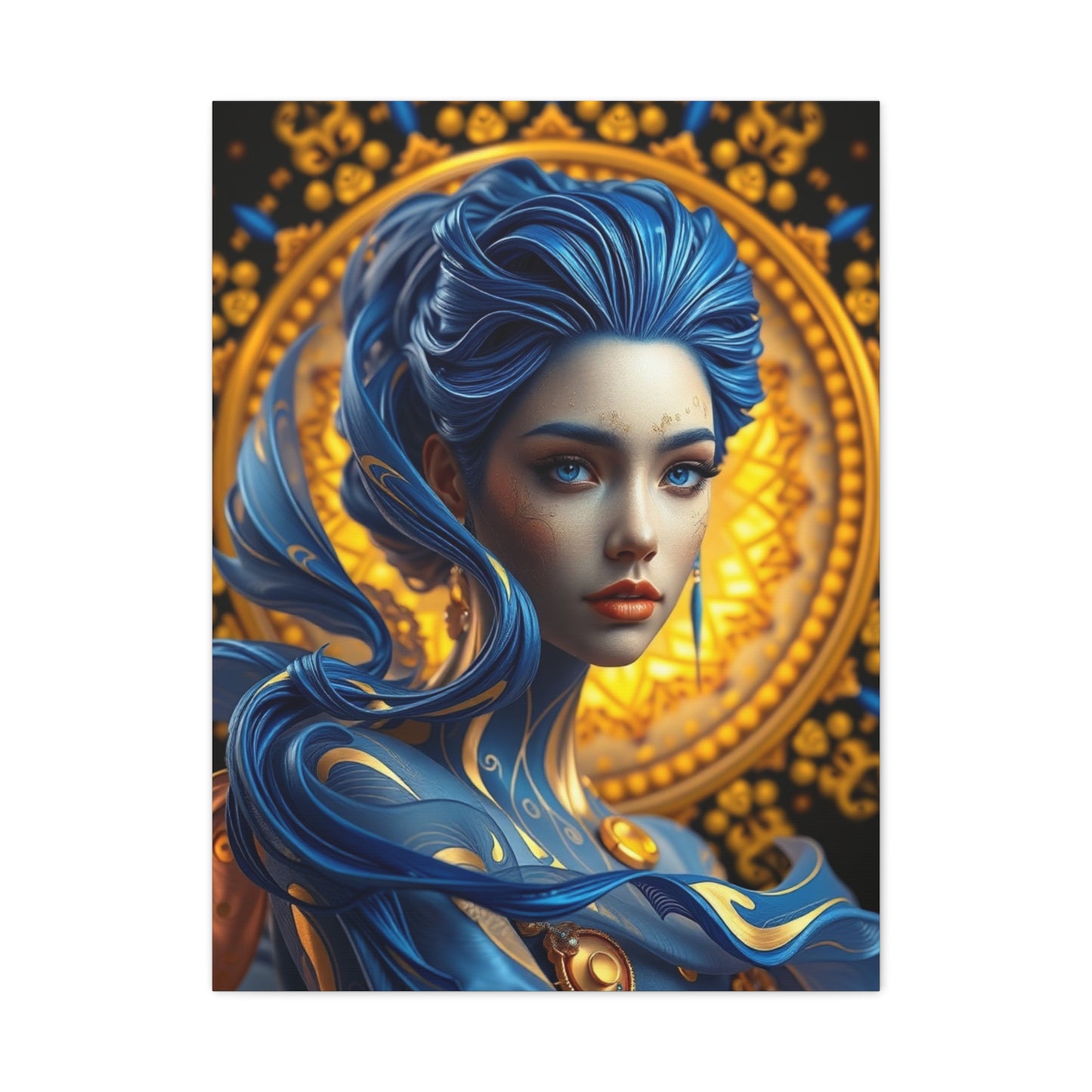 Blue & Gold Art Supreme Gallery Wall Art & Canvas Print