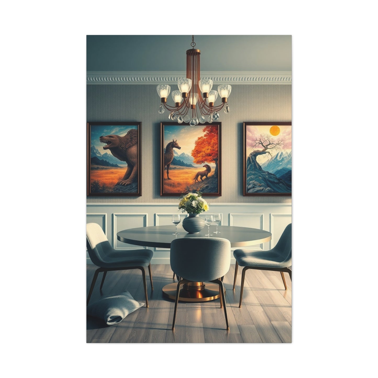 Sophisticated Dining Tableau Wall Art & Canvas Print