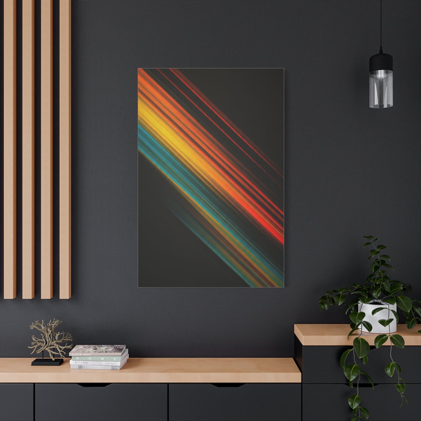 Multicolor Diagonal Energy Abstract Wall Art & Canvas Prints
