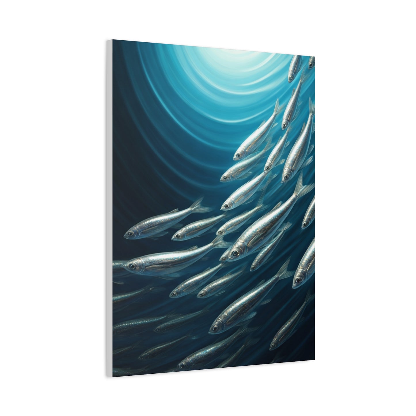 School of Fish in Deep Blue Ocean Wall Art & Canvas Prints