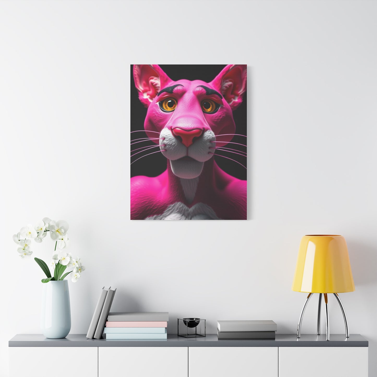 Blush Feline Masterpiece Wall Art & Canvas Print