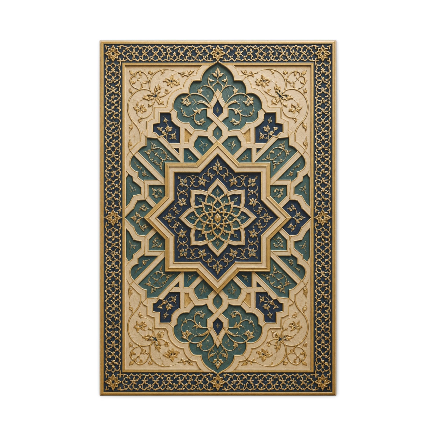 Ornate Islamic Geometric Relief Wall Art & Canvas Print