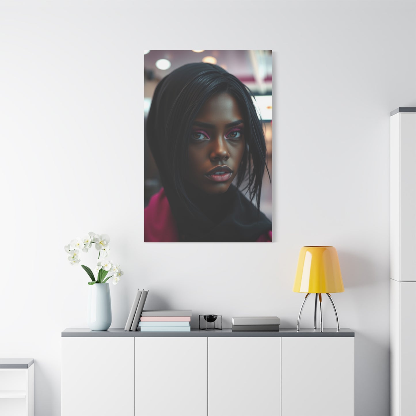 Vision Black & Pink Art Art Wall Art & Canvas Print