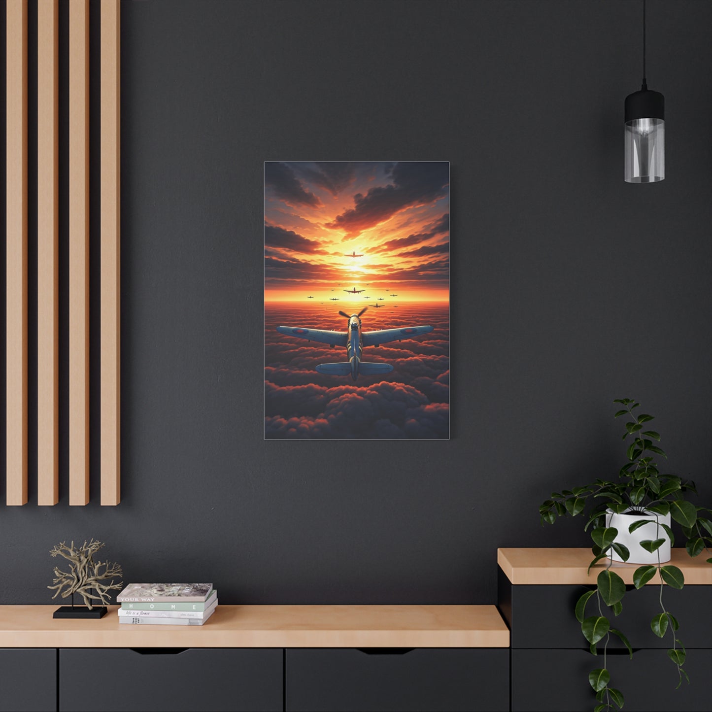 Sunset Flight Above the Clouds Wall Art & Canvas Prints