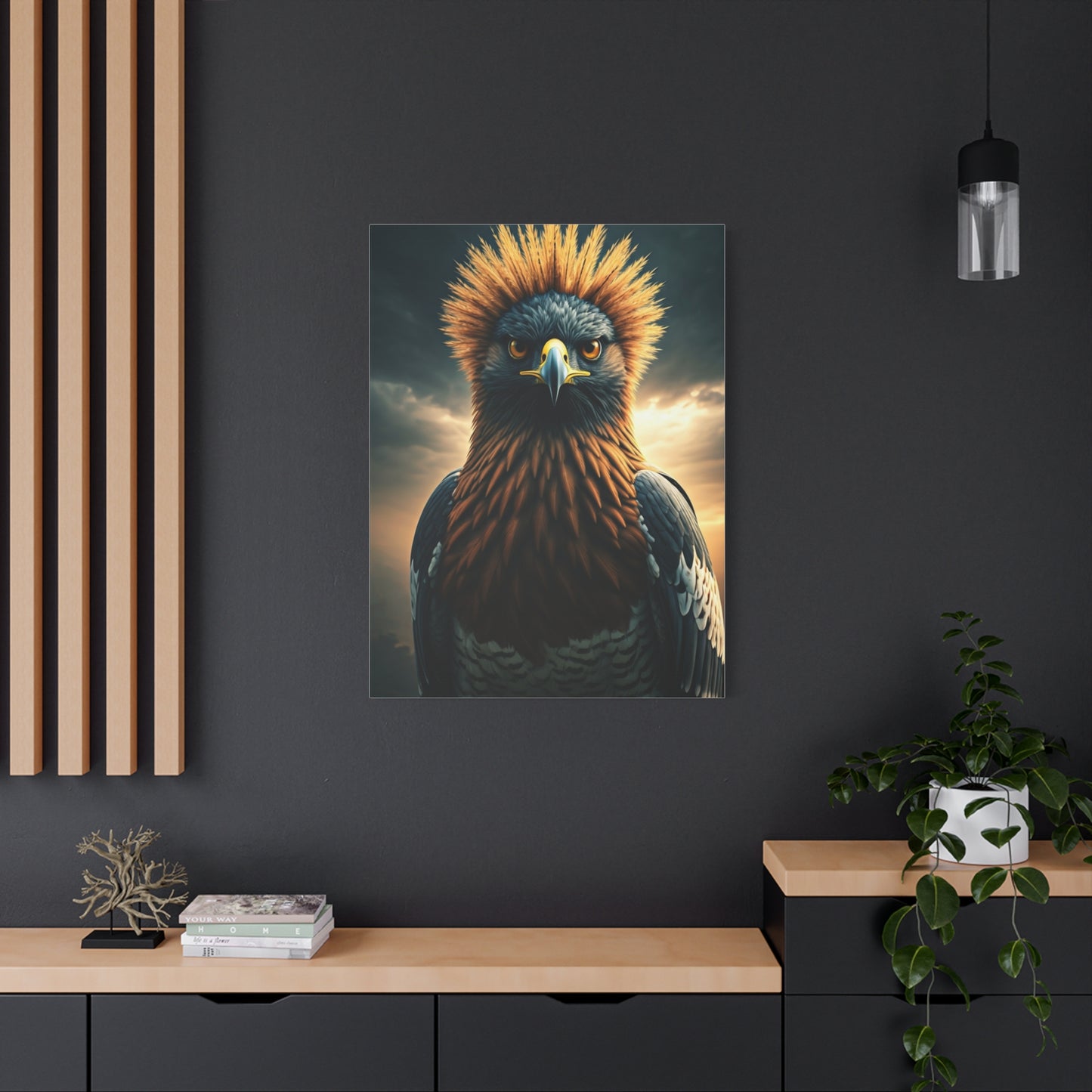Regal Crowned Raptor Portrait Wall Art & Canvas Prints