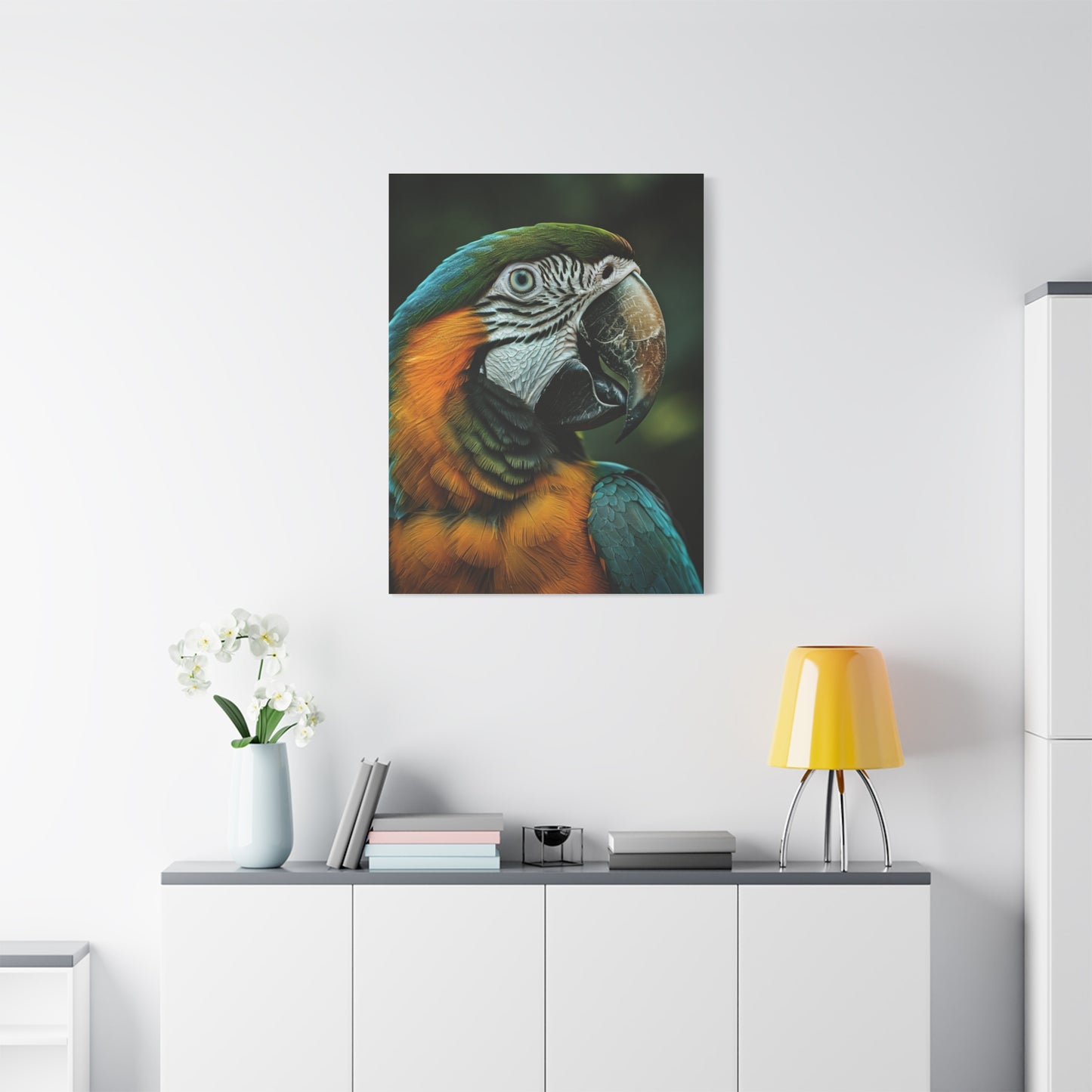 Blue and Gold Macaw Portrait Wall Art & Canvas Prints