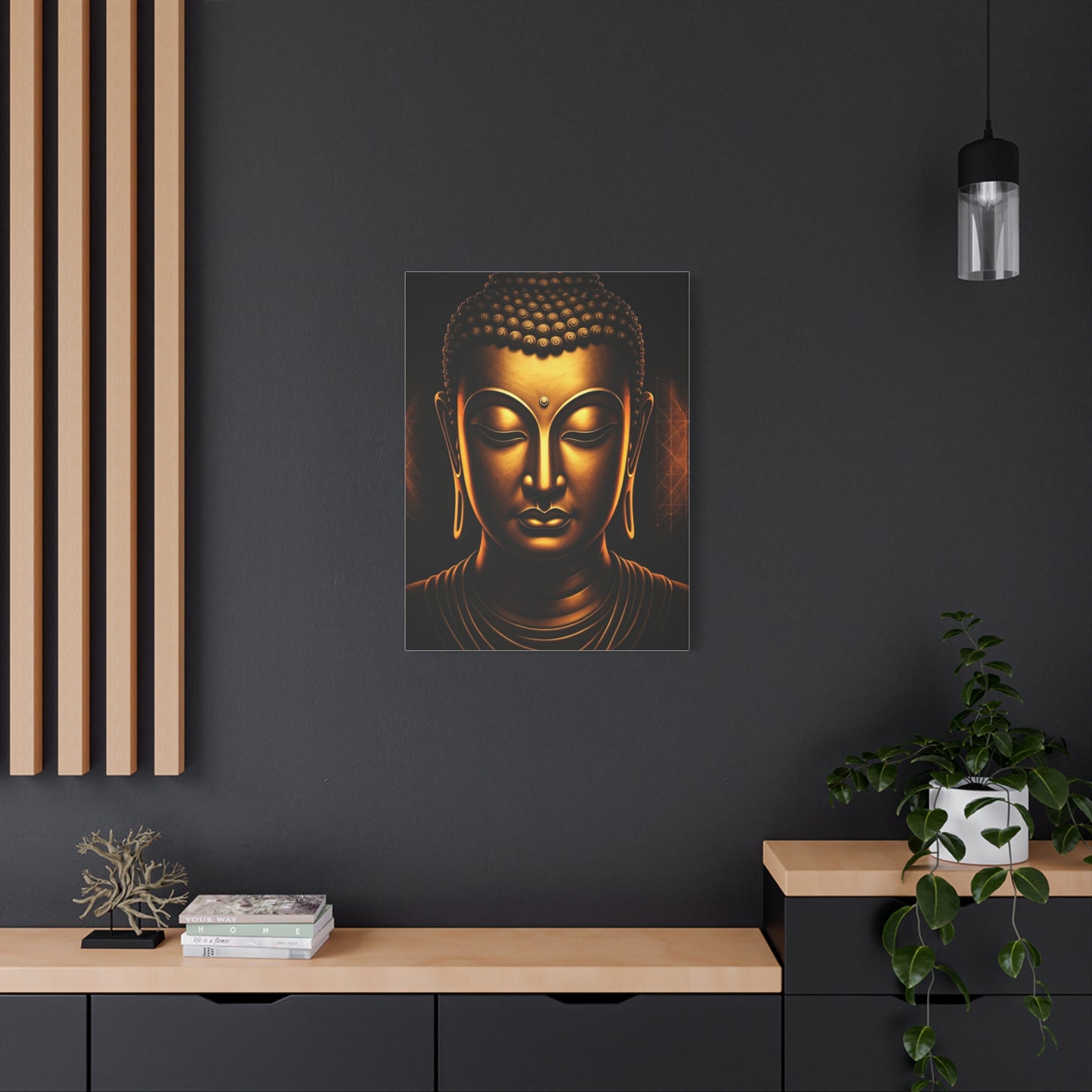 Golden Tranquility Buddha Portrait Wall Art & Canvas Prints