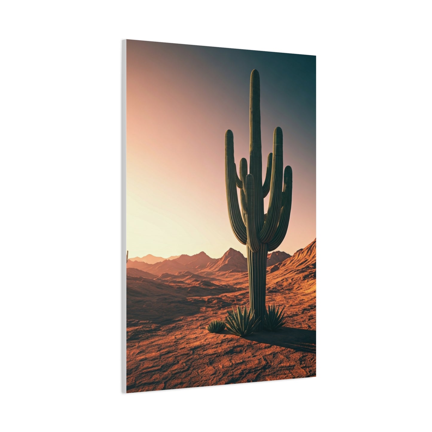Golden Desert Saguaro Horizon Wall Art & Canvas Prints