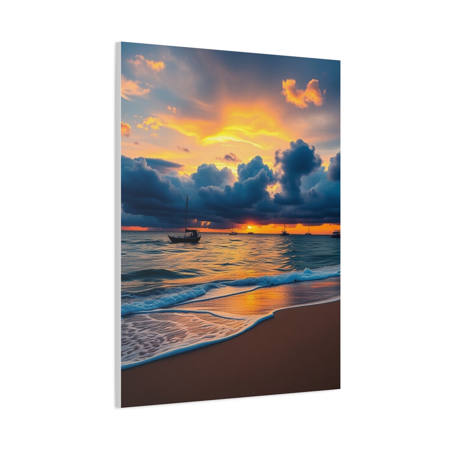 Supreme Beach Sunrise and Sunset Art Collection Wall Art & Canvas Print