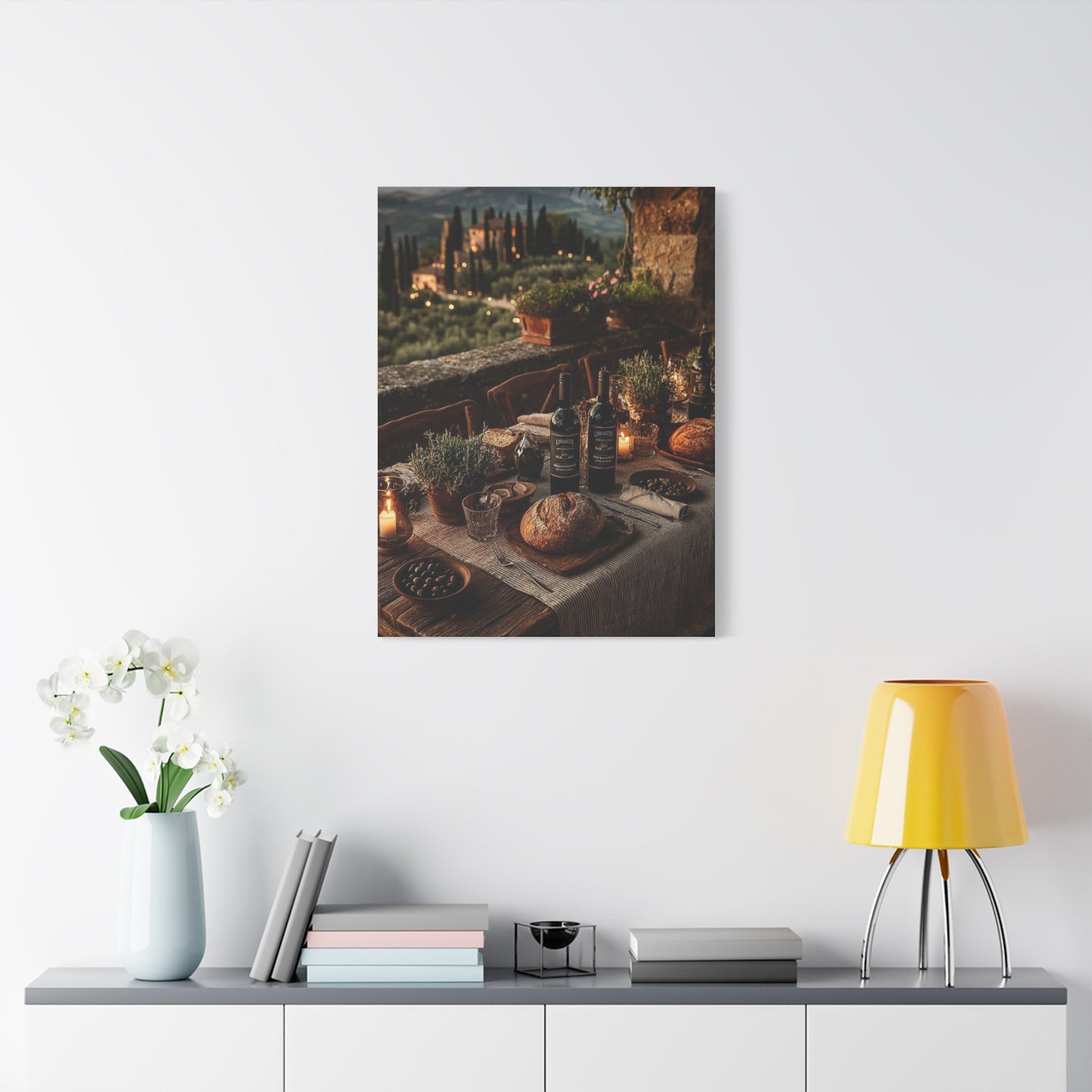 Tuscan Vineyard Dinner Table Wall Art & Canvas Print