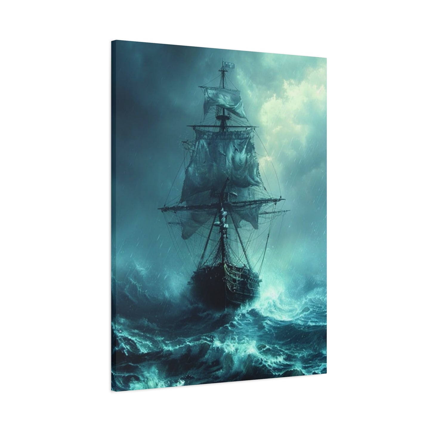 Sailing Ship In Dark Drawing Wall Art & Canvas Prints