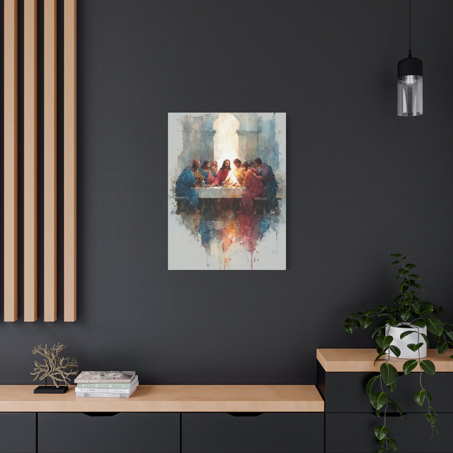The Last Supper Watercolor Reflection Wall Art & Canvas Print