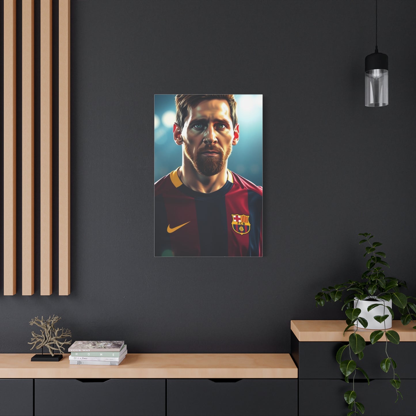 Messi: The Illustrated Icon Canvas Wall Art & Canvas Print